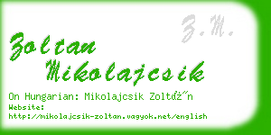 zoltan mikolajcsik business card